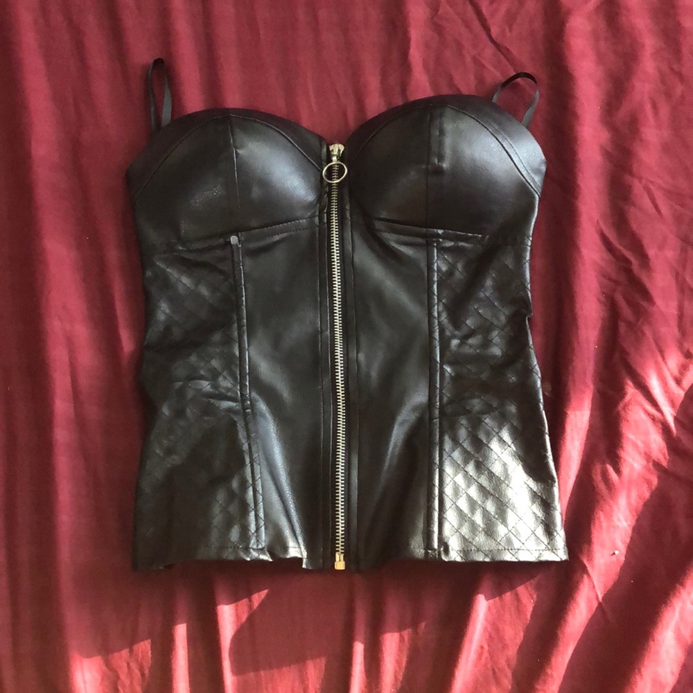 Strapless leather top size extra small